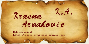 Krasna Armaković vizit kartica